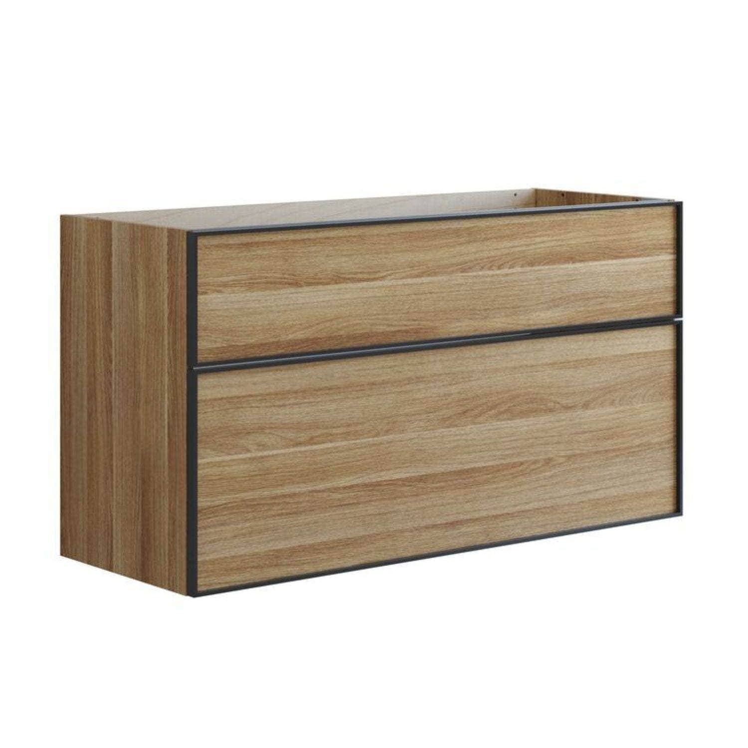 Dansani Inzo Alu-ramme svart Underskap 2 skuff Varm eik / 120cm Dansani Sideskap bad DA-U40-8055