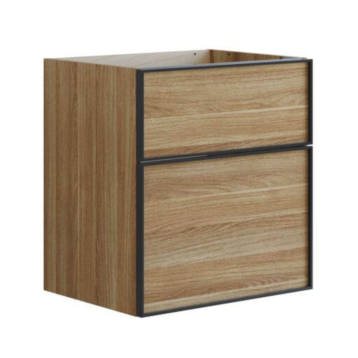 Dansani Inzo Alu-ramme svart Underskap 2 skuff Varm eik / 60cm Dansani Sideskap bad DA-U37-8055