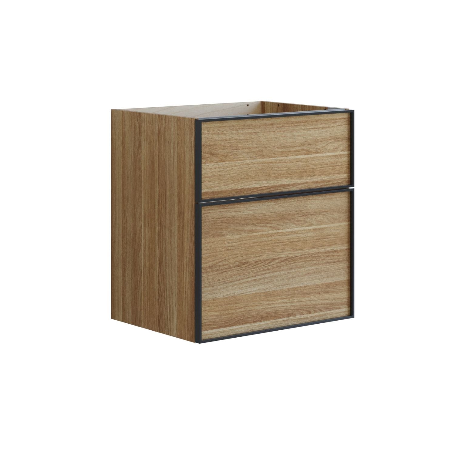 Dansani Inzo Alu-ramme svart Underskap 2 skuff Varm eik / 60cm Dansani Sideskap bad DA-U37-8055