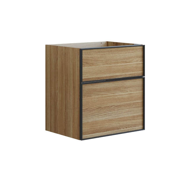 Dansani Inzo Alu-ramme svart Underskap 2 skuff Varm eik / 60cm Dansani Sideskap bad DA-U37-8055
