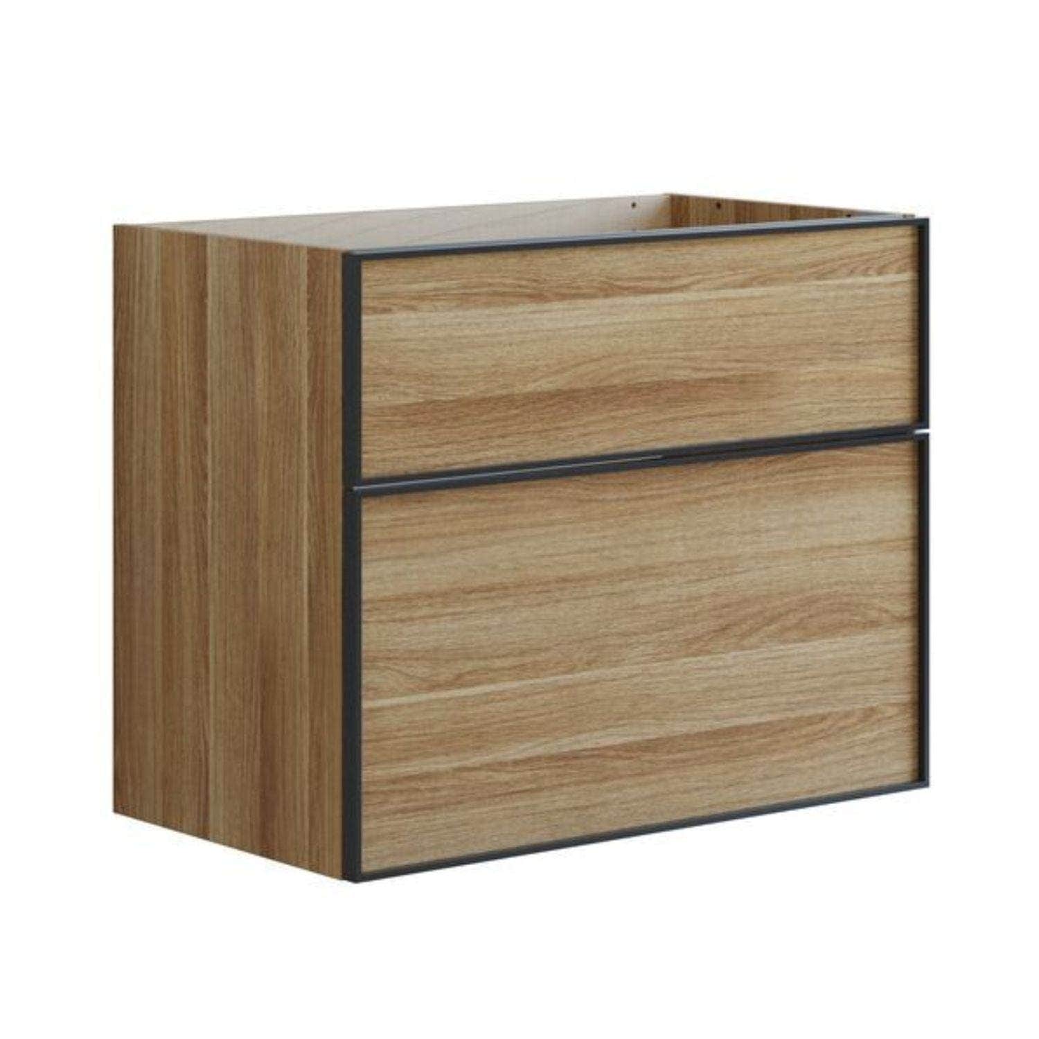 Dansani Inzo Alu-ramme svart Underskap 2 skuff Varm eik / 80cm Dansani Sideskap bad DA-U38-8055