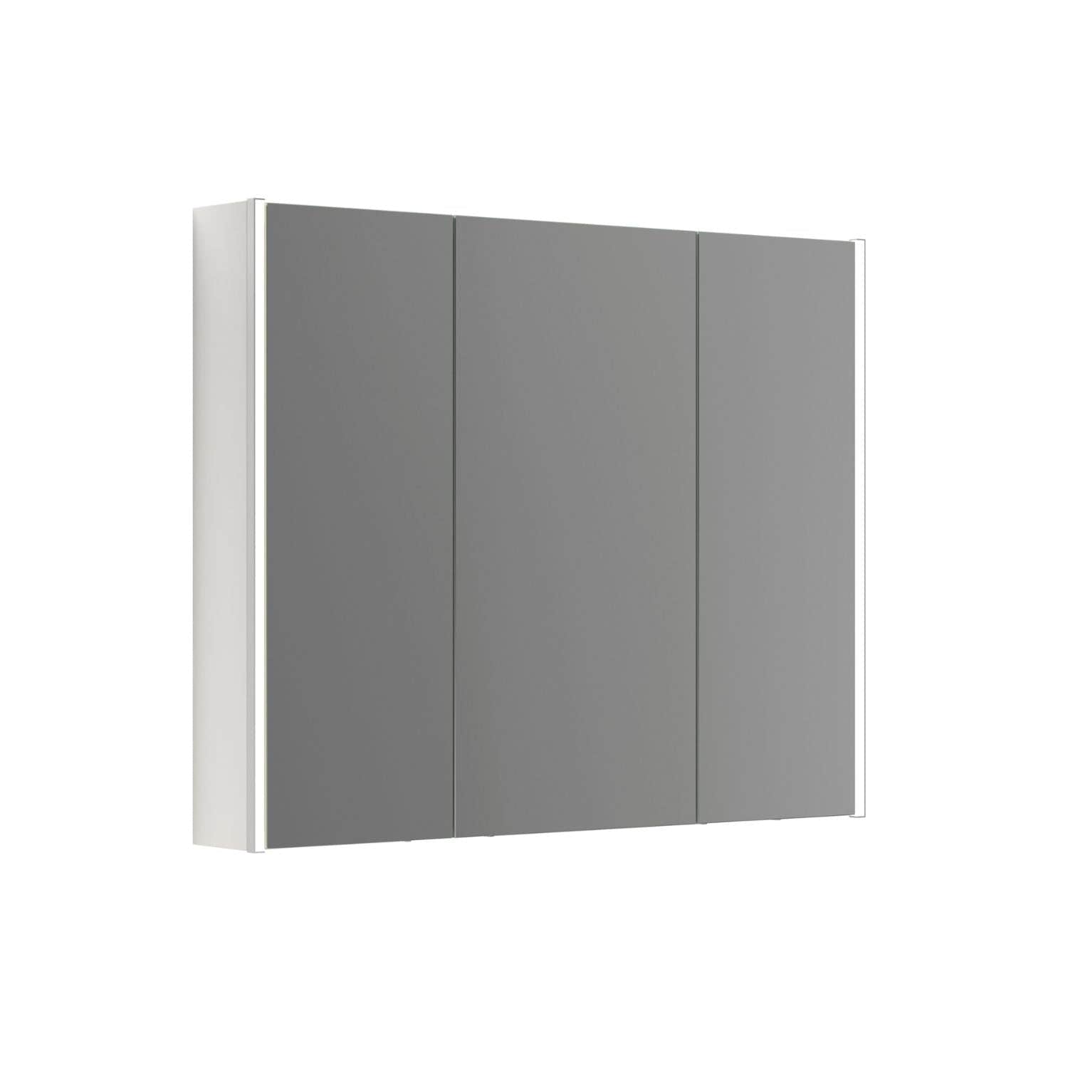 Dansani Inzo Ambi speilskap 3 dører B100-120xH80xD15 Hvit høyglans / 100cm Dansani Speilskap DA-S591-112