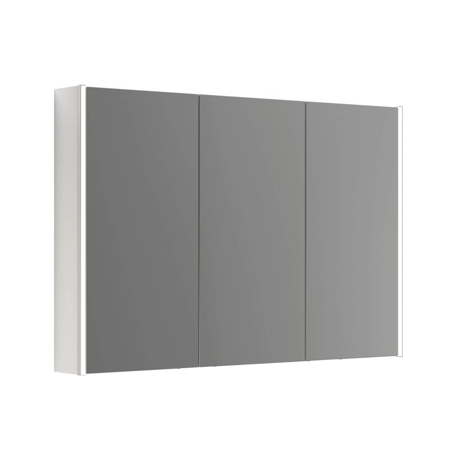 Dansani Inzo Ambi speilskap 3 dører B100-120xH80xD15 Hvit høyglans / 120cm Dansani Speilskap DA-S593-112