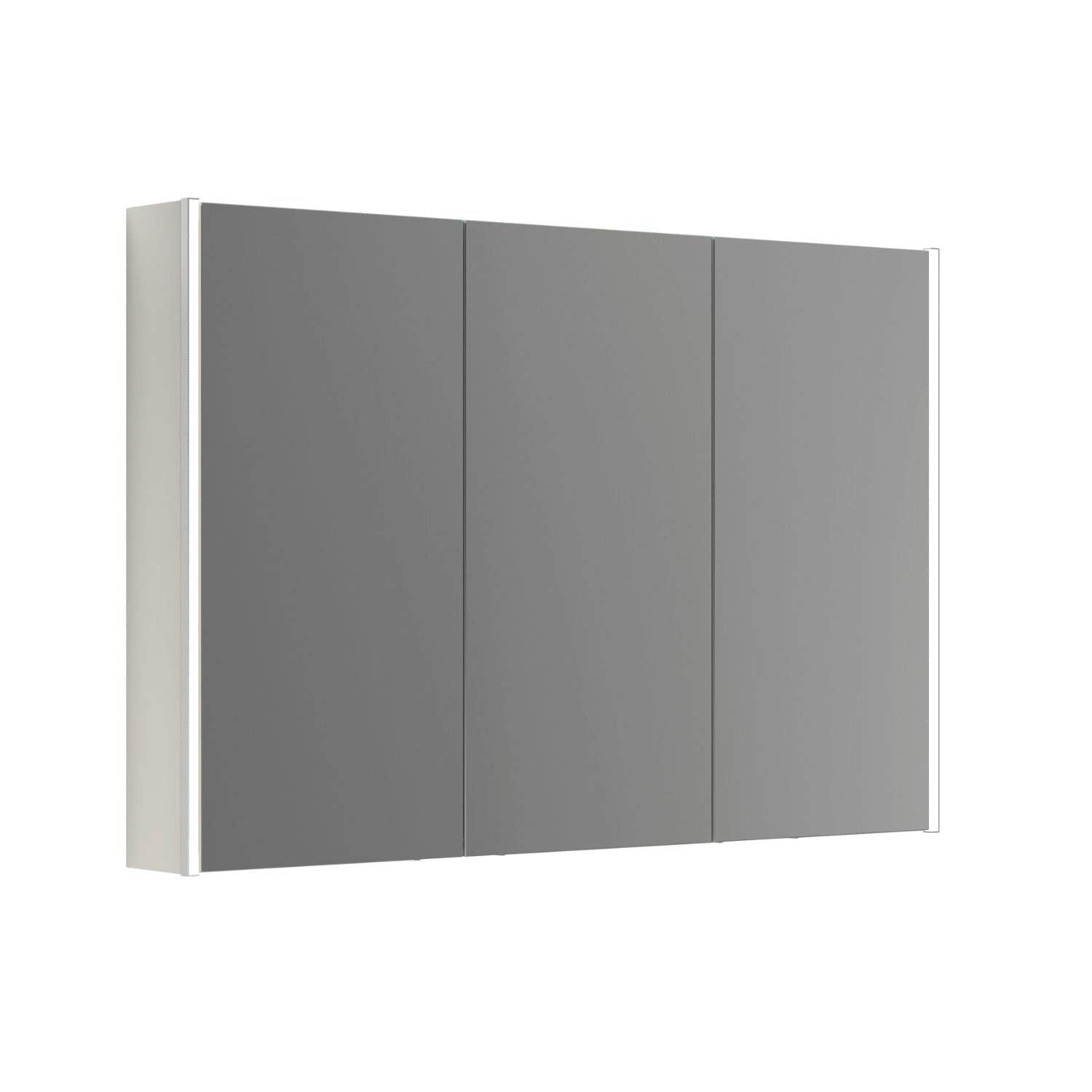 Dansani Inzo Ambi speilskap 3 dører B100-120xH80xD15 Hvit matt folie / 120cm Dansani Speilskap DA-S593-143