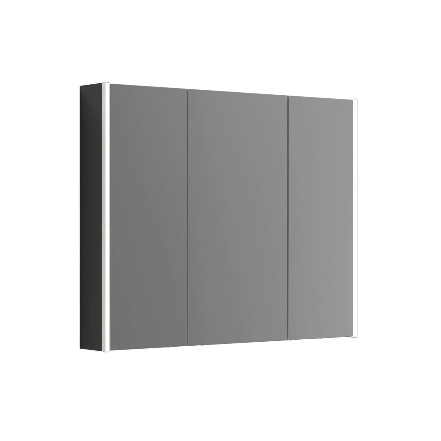 Dansani Inzo Ambi speilskap 3 dører B100-120xH80xD15 Svart matt folie / 100cm Dansani Speilskap DA-S591-164