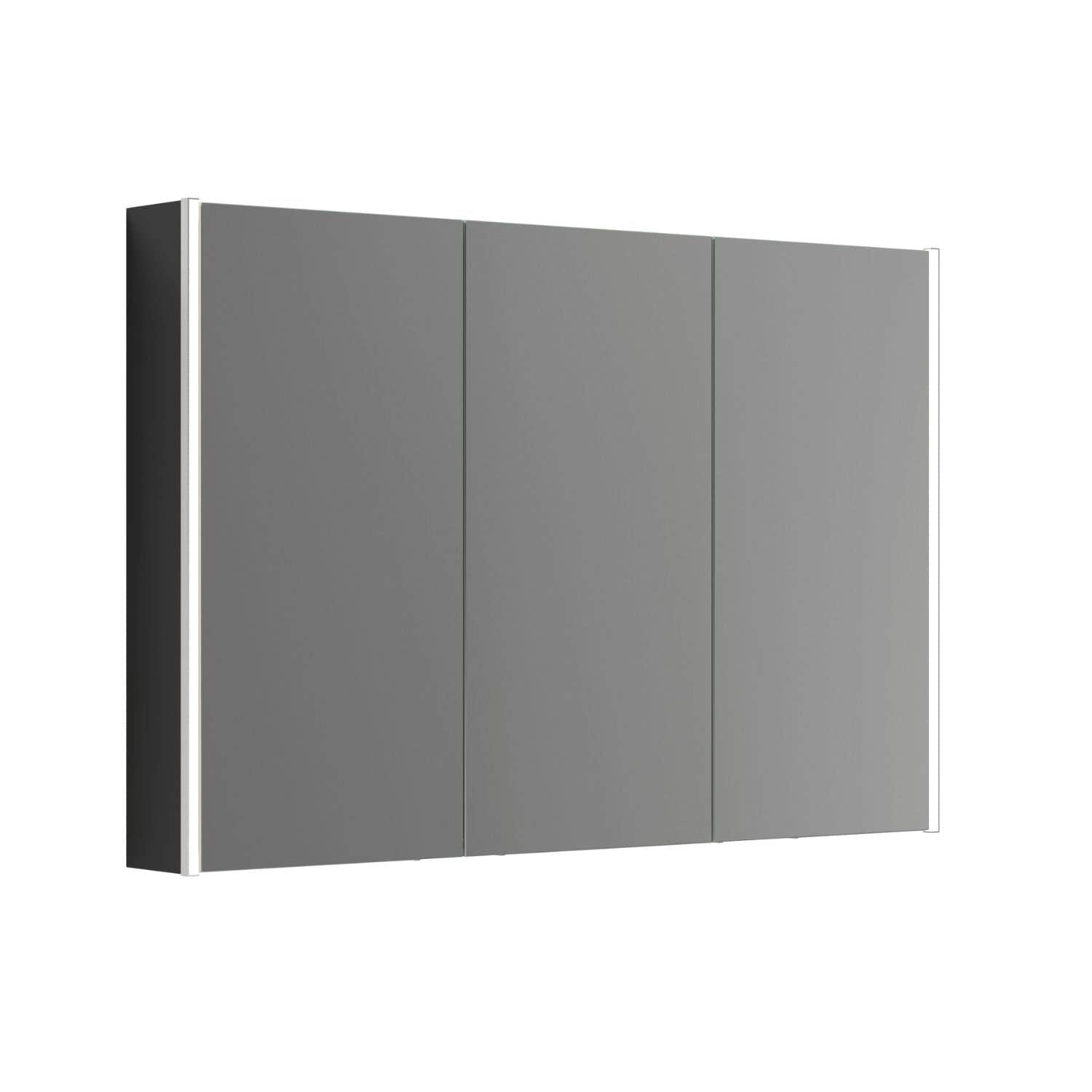 Dansani Inzo Ambi speilskap 3 dører B100-120xH80xD15 Svart matt folie / 120cm Dansani Speilskap DA-S593-164