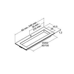 Dansani Inzo Angular Servant Måltilpasset D45,50cm - Silestone