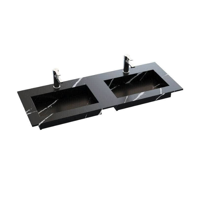 Dansani Inzo Angular Servant Måltilpasset D45,50cm - Silestone Eternal Marquina / 120-139cm dobbel Dansani Møbelservant DA-338812516