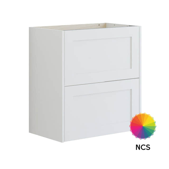 Dansani INZO Classic Ramme Servanstkap Slim med 2 skuff NCS farge / 60cm Dansani Servantskap DA-T29-3099