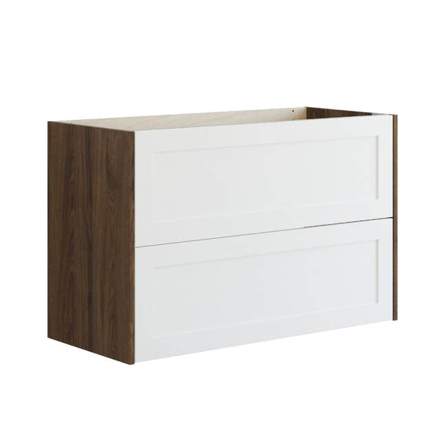 Dansani Inzo Classic Ramme Servantskap 2 skuff B60-120xH64xD44cm Brun eik/hvit matt / 100cm Dansani Servantskap DA-T08-3015