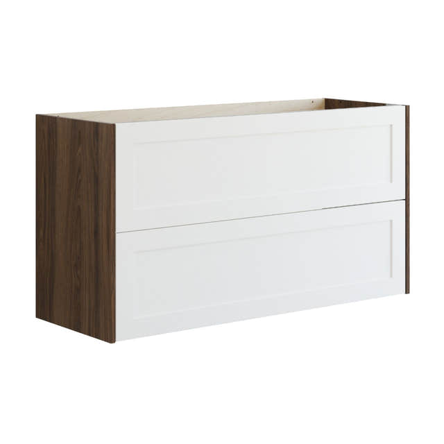 Dansani Inzo Classic Ramme Servantskap 2 skuff B60-120xH64xD44cm Brun eik/hvit matt / 120 cm dobbel Dansani Servantskap DA-T10-3015