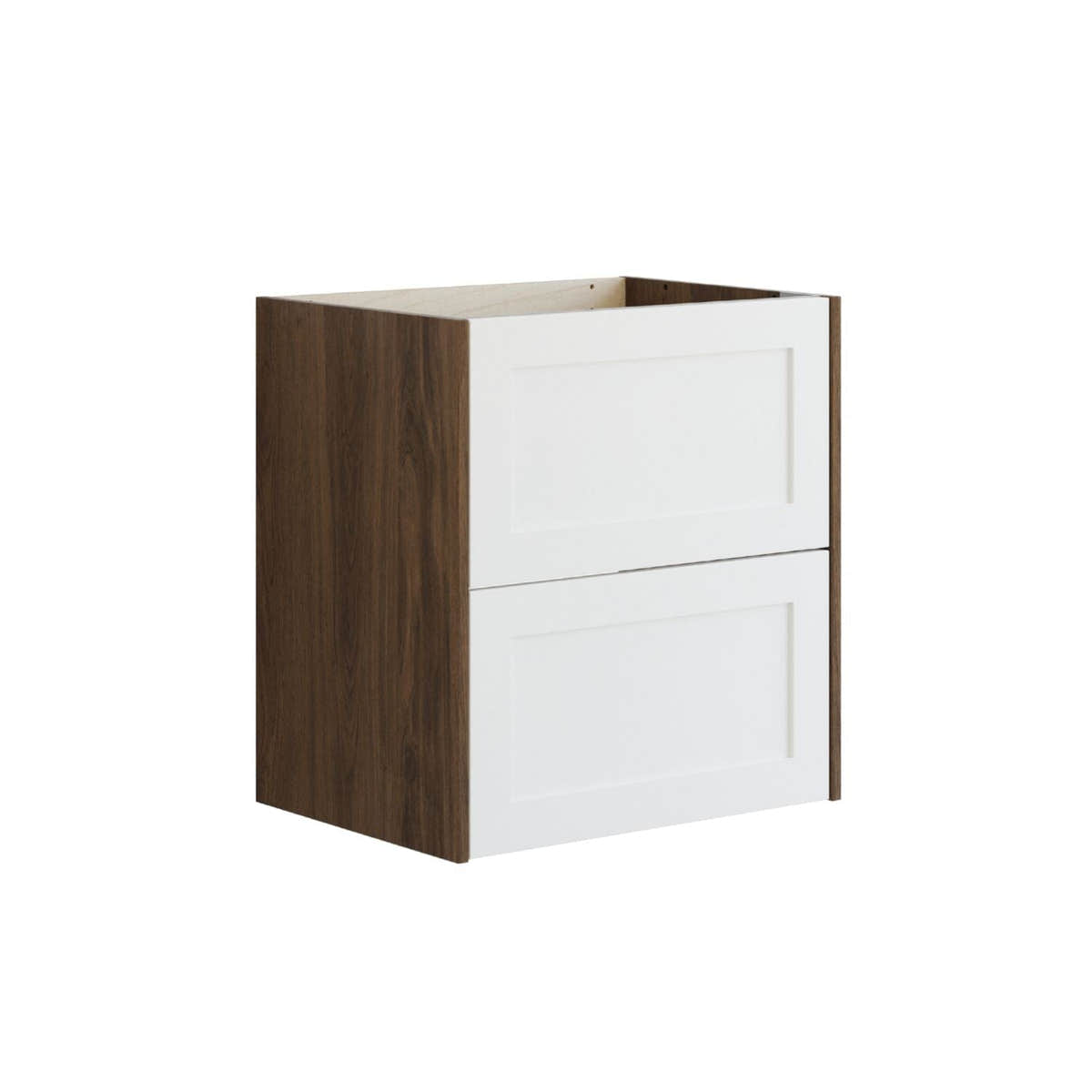 Dansani Inzo Classic Ramme Servantskap 2 skuff B60-120xH64xD44cm Brun eik/hvit matt / 60cm Dansani Servantskap DA-T06-3015