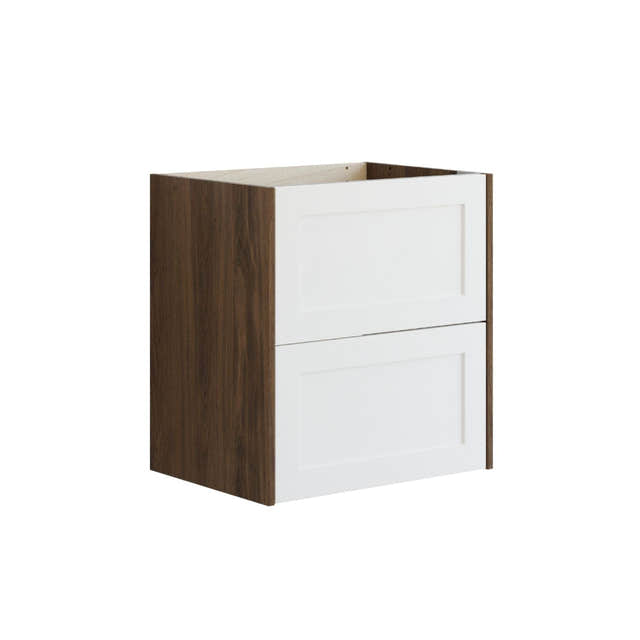 Dansani Inzo Classic Ramme Servantskap 2 skuff B60-120xH64xD44cm Brun eik/hvit matt / 60cm Dansani Servantskap DA-T06-3015