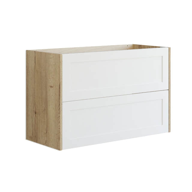 Dansani Inzo Classic Ramme Servantskap 2 skuff B60-120xH64xD44cm Natur eik/hvit matt / 100cm Dansani Servantskap DA-T08-3014