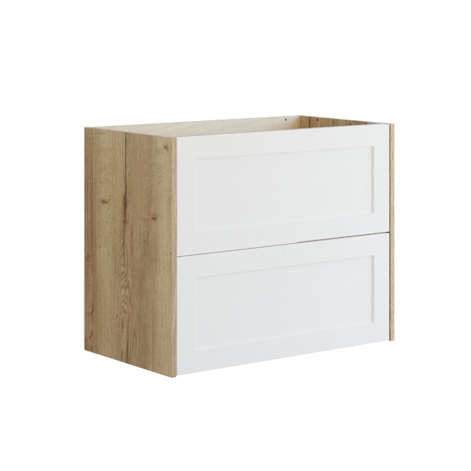 Dansani Inzo Classic Ramme Servantskap 2 skuff B60-120xH64xD44cm Natur eik/hvit matt / 80cm Dansani Servantskap DA-T07-3014