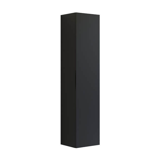Dansani INZO Høyskap med Integrert Grep 1 dør B40 Sort gummi / 40cm / Versjon A høyre hengslet Dansani Høyskap bad DA-U47-2137