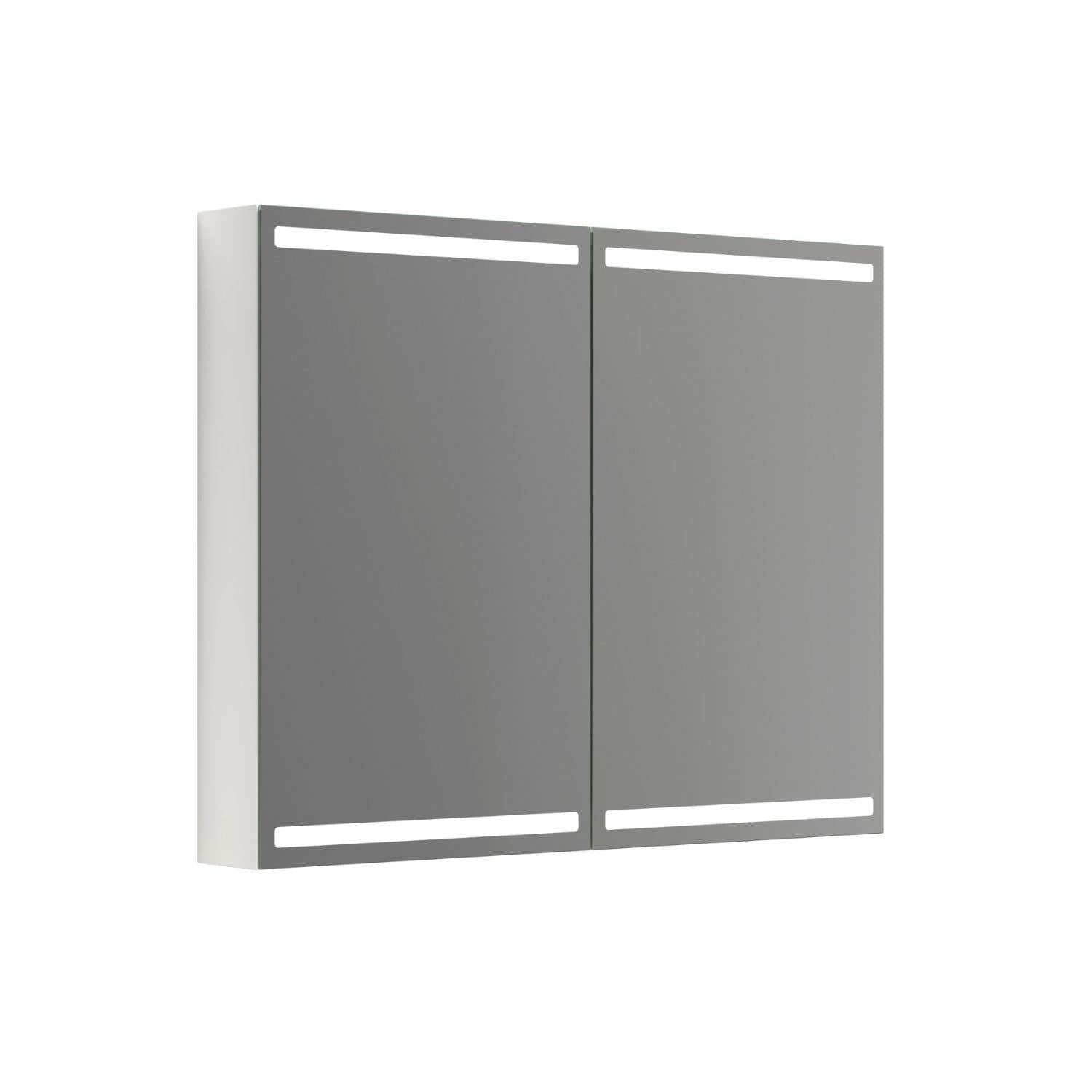 Dansani Inzo Level speilskap 2 dører B60-100xH80xD15cm Hvit høyglans / 100cm Dansani Speilskap DA-S570-112