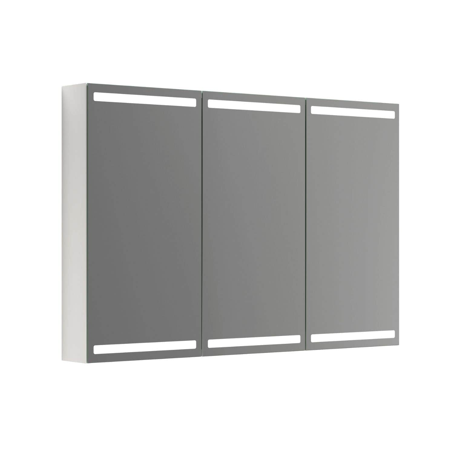 Dansani Inzo Level speilskap 3 dører B120xH80xD15 Hvit høyglans Dansani Speilskap DA-S573-112