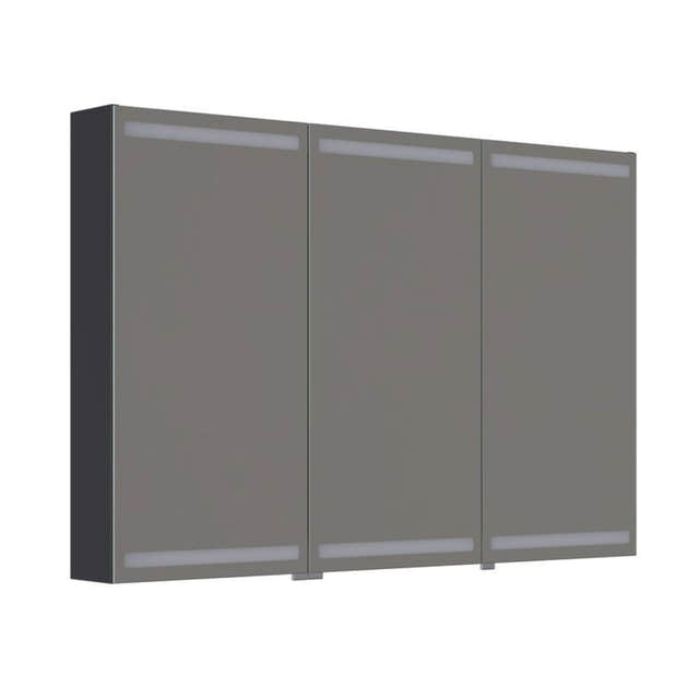 Dansani Inzo Level Speilskap Sort gummi / 120 cm 3 dører Dansani Speilskap DA-S873-137