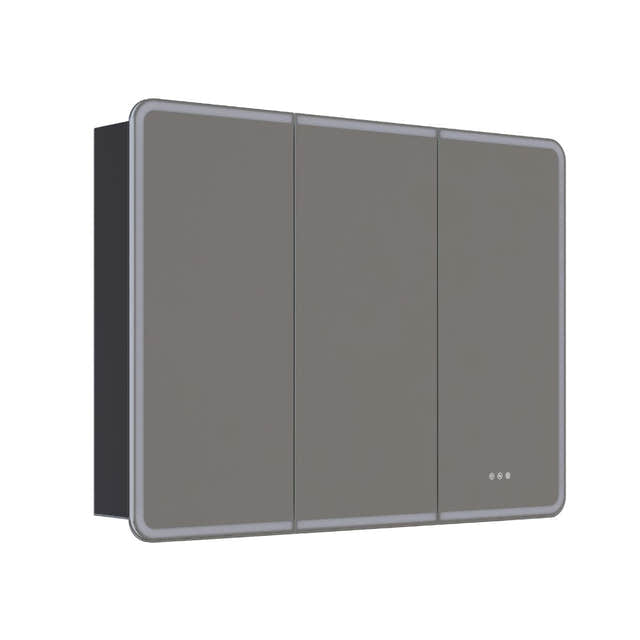 Dansani INZO Radience Speilskap Sort gummi / 120cm 3 dører Bad.no Speilskap DA-S863-137