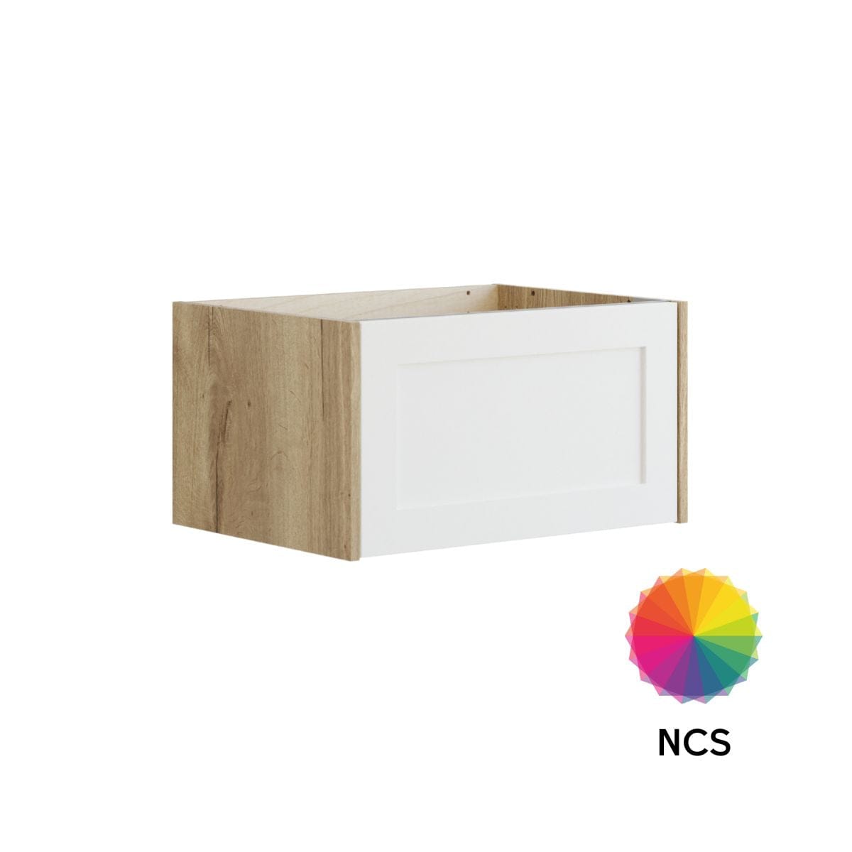 Dansani Inzo Ramme Skap 1 skuff B60-120xH32xD44cm Natur eik/NCS farge / 60cm Dansani Sideskap bad DA-T11-3092
