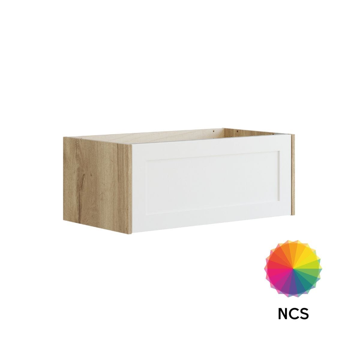 Dansani Inzo Ramme Skap 1 skuff B60-120xH32xD44cm Natur eik/NCS farge / 80cm Dansani Sideskap bad DA-T12-3092