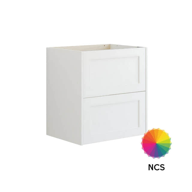 Dansani Inzo Ramme Skap 2 skuff B60-120xH64xD44cm Hvit matt/NCS farge / 60cm Dansani Sideskap bad DA-T15-3091
