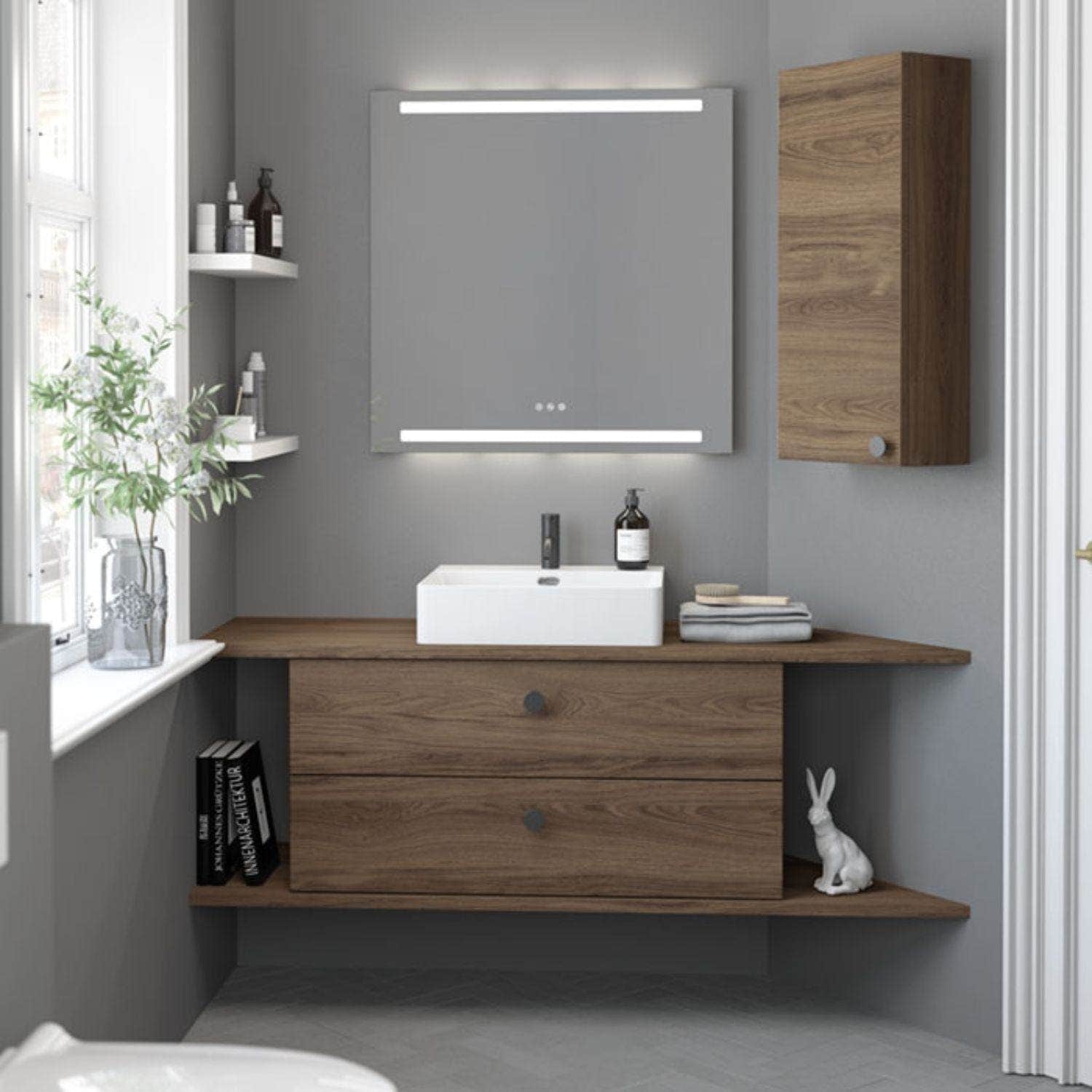 Dansani Inzo Servantskap 2sk B60-120xH48xD44cm, Glatt Dansani Servantskap