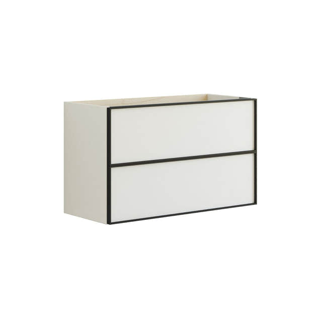 Dansani Inzo Servantskap 2sk B60-80xH48xD35cm, Slim, Alu-ramme svart Hvit matt / 80cm Dansani Servantskap DA-M03-8010