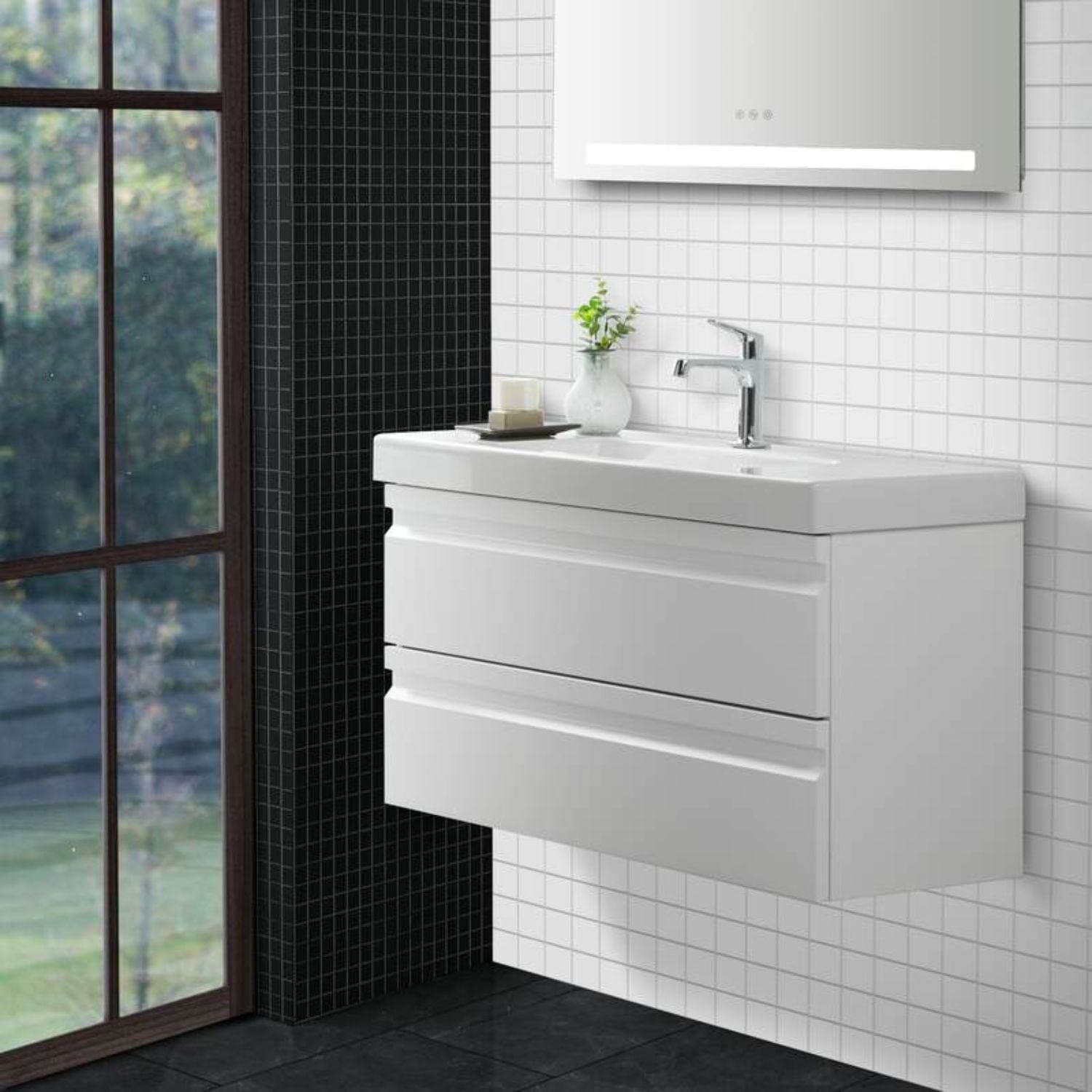Dansani Inzo Servantskap 2sk B60-80xH48xD35cm, Slim, Integrert Dansani Servantskap
