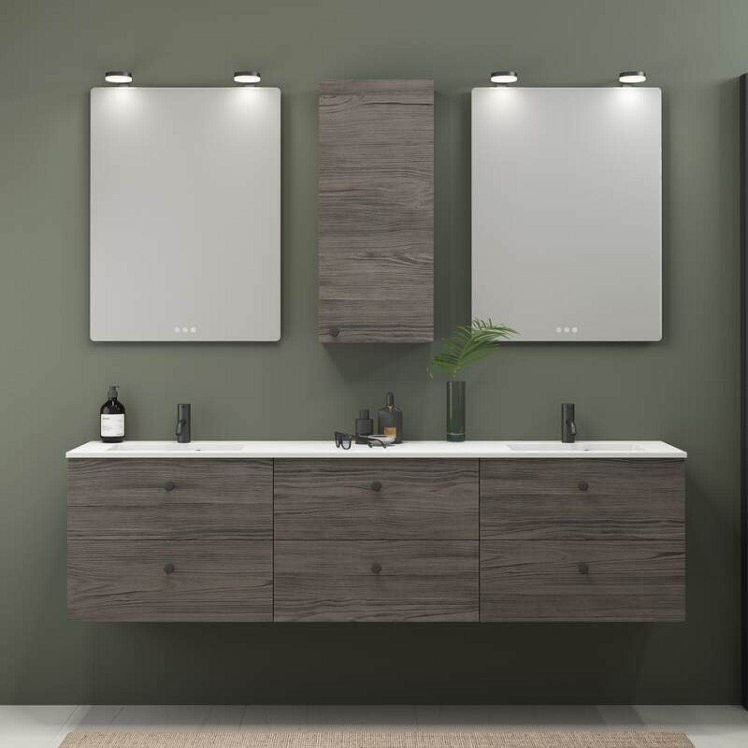 Dansani Inzo Servantskap 2sk B60xH48xD35cm, Glatt Dansani Servantskap