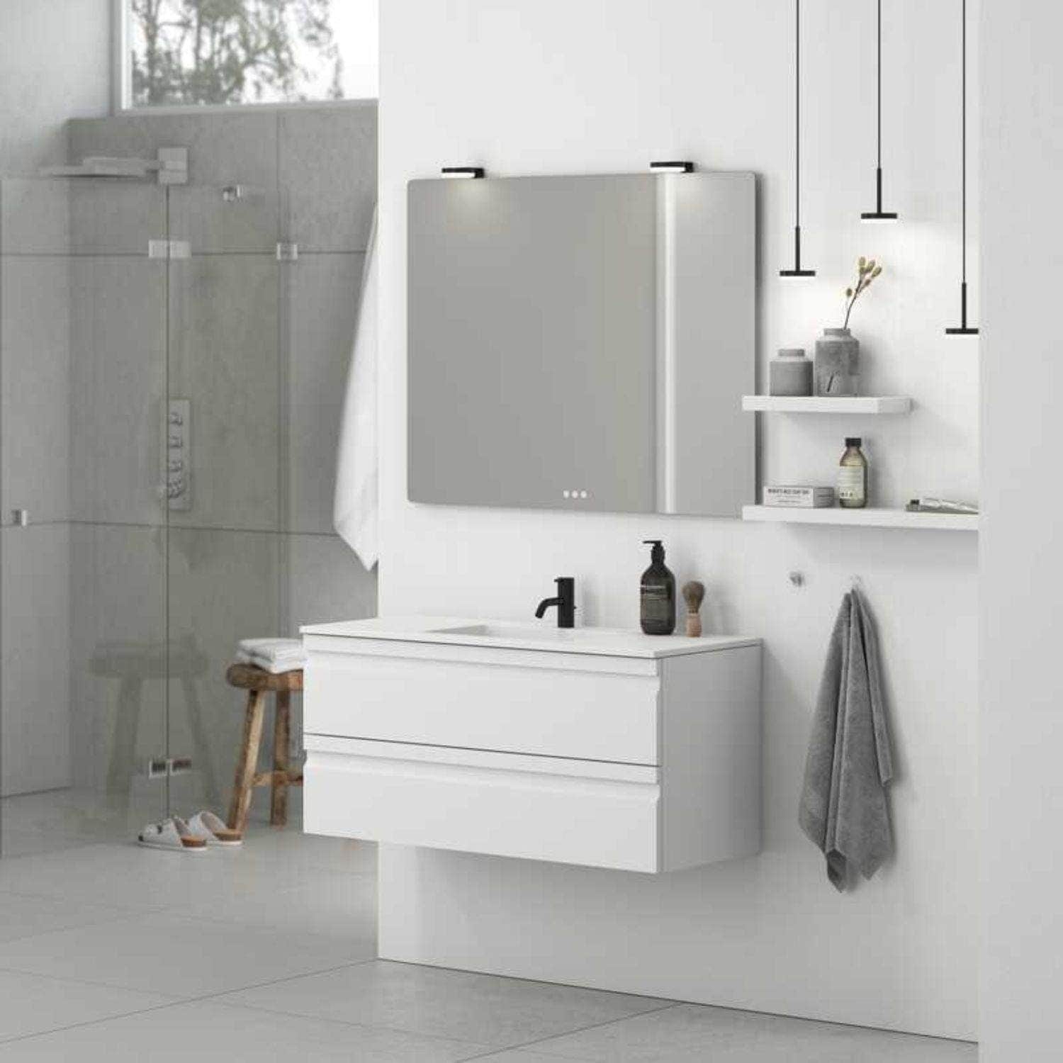 Dansani Inzo Servantskap med 2sk B60-120xH48xD44cm, Integrert Dansani Servantskap