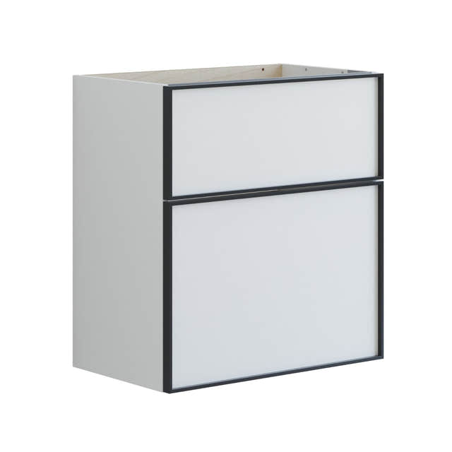 Dansani Inzo Slim Servantskap Alu-ramme svart ekstra høy underskuff Hvit matt / 60cm Dansani Servantskap DA-U10-8010