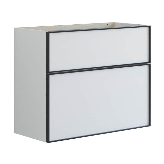 Dansani Inzo Slim Servantskap Alu-ramme svart ekstra høy underskuff Hvit matt / 80cm Dansani Servantskap DA-U11-8010