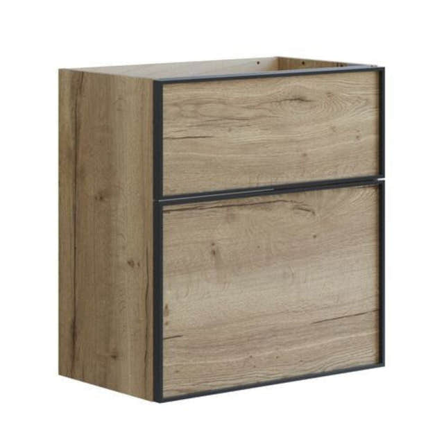 Dansani Inzo Slim Servantskap Alu-ramme svart ekstra høy underskuff Natur eik / 60cm Dansani Servantskap DA-U10-8049