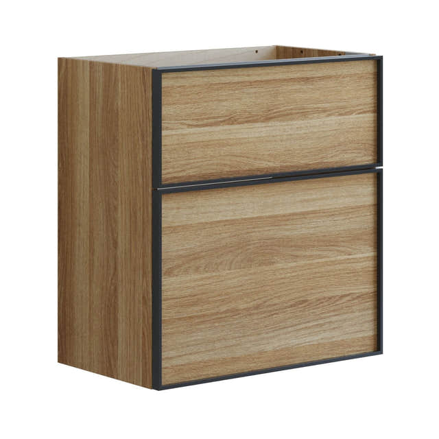 Dansani Inzo Slim Servantskap Alu-ramme svart ekstra høy underskuff Varm eik / 60cm Dansani Servantskap DA-U10-8055