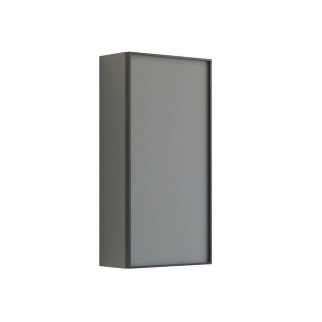 Dansani Inzo Urban Alu-ramme svart Overskap 1 dør B40xH80xD19cm Grå matt / Høyre hengslet Dansani Sideskap bad DA-U42-8103