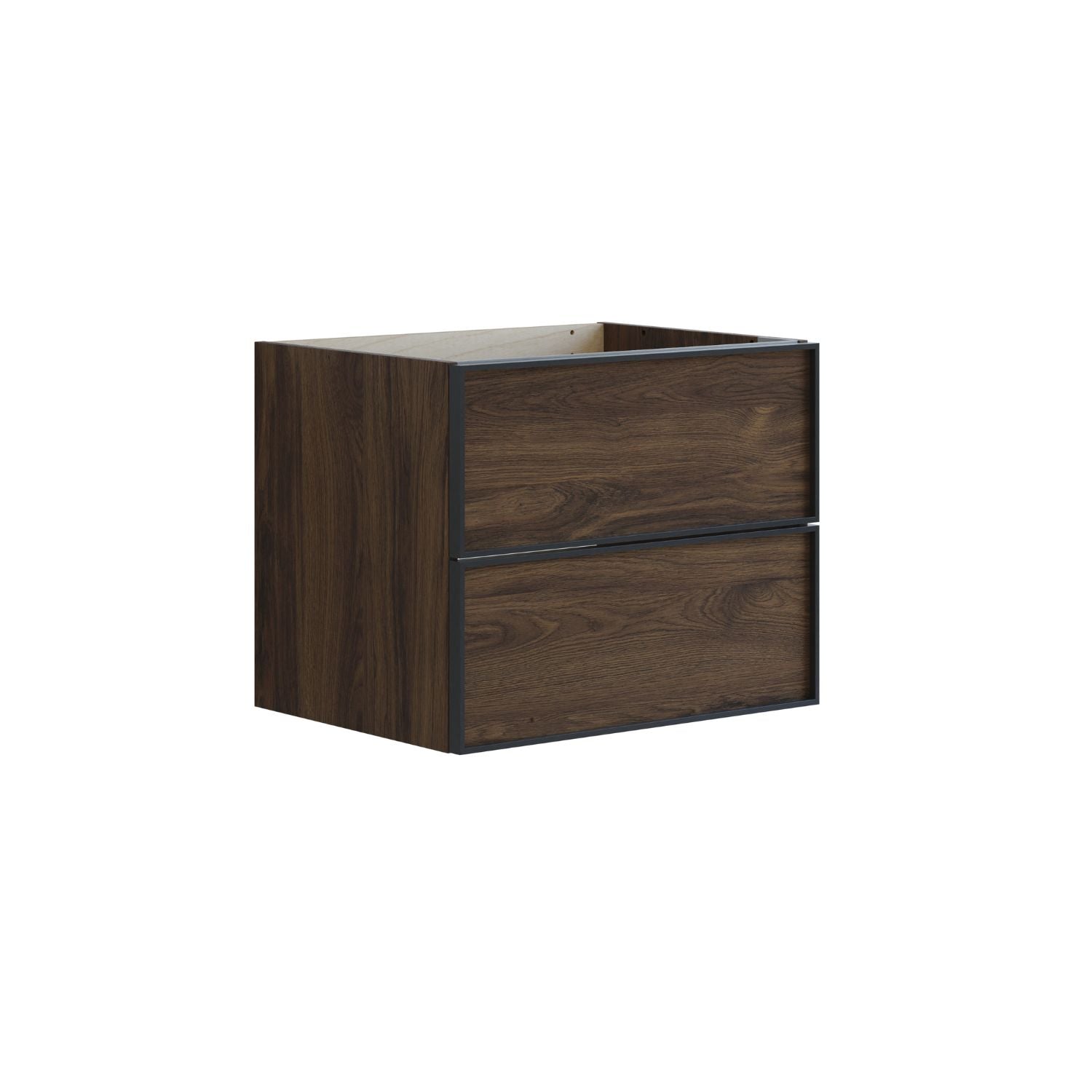 Dansani Inzo Urban Alu-ramme svart Underskap 2 skuff B60-120xH48xD44cm Brun eik / 60cm Dansani Sideskap bad DA-U33-8052