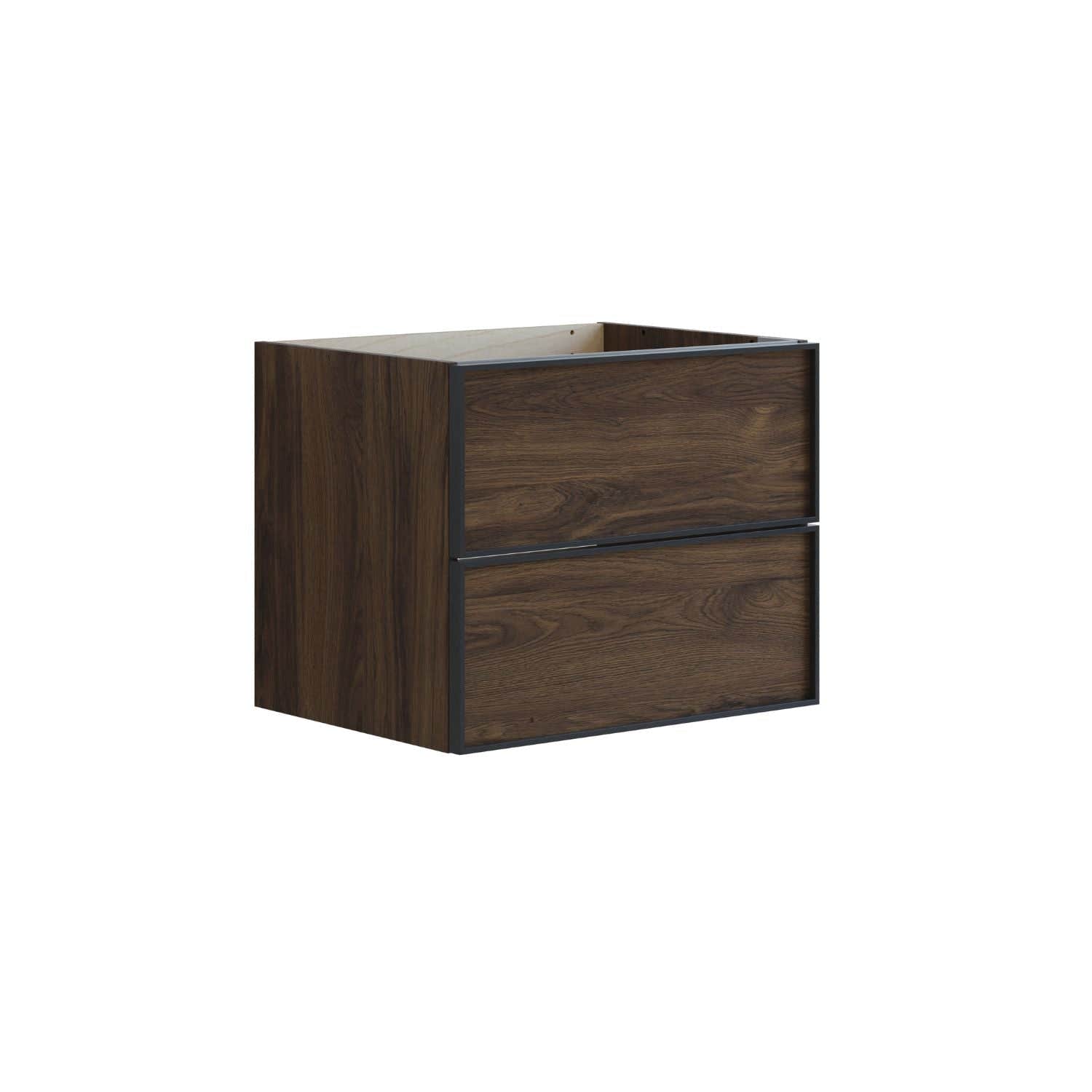 Dansani Inzo Urban Alu-ramme svart Underskap 2 skuff B60-120xH48xD44cm Brun eik / 60cm Dansani Sideskap bad DA-U33-8052