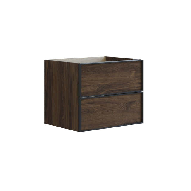 Dansani Inzo Urban Alu-ramme svart Underskap 2 skuff B60-120xH48xD44cm Brun eik / 60cm Dansani Sideskap bad DA-U33-8052