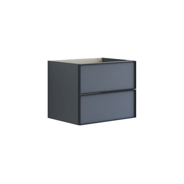 Dansani Inzo Urban Alu-ramme svart Underskap 2 skuff B60-120xH48xD44cm Grå matt / 60cm Dansani Sideskap bad DA-U33-8003