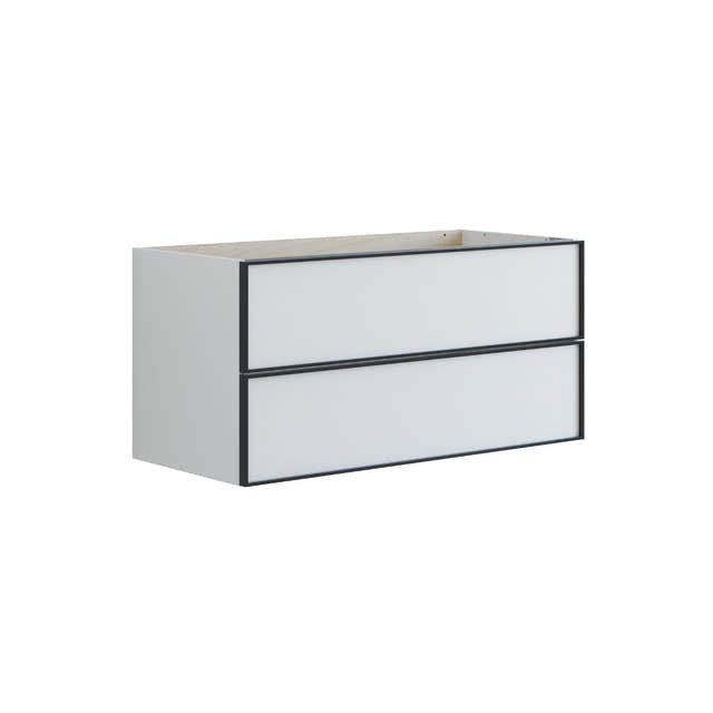 Dansani Inzo Urban Alu-ramme svart Underskap 2 skuff B60-120xH48xD44cm Hvit matt / 100cm Dansani Sideskap bad DA-U35-8010