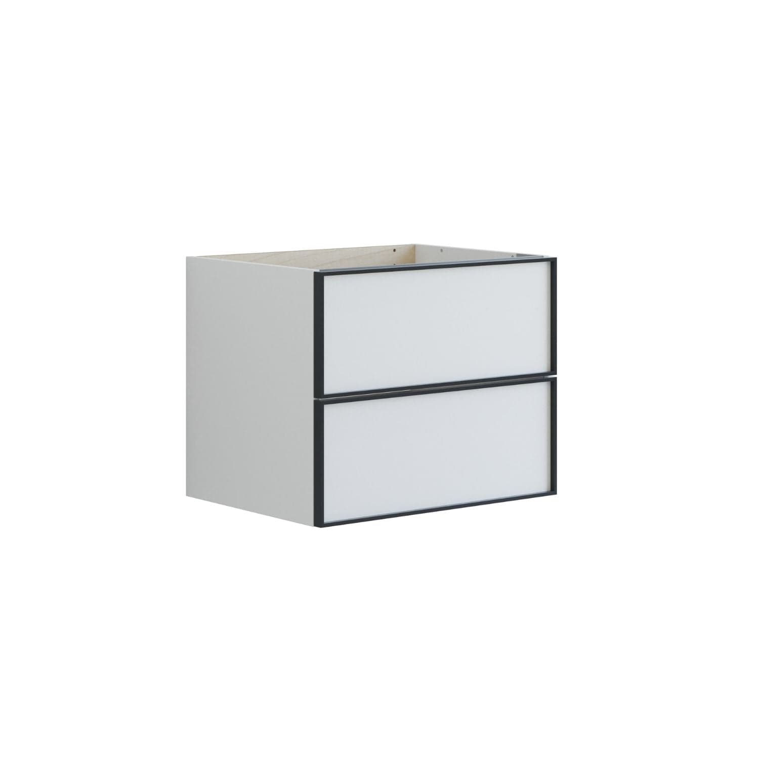 Dansani Inzo Urban Alu-ramme svart Underskap 2 skuff B60-120xH48xD44cm Hvit matt / 60cm Dansani Sideskap bad DA-U33-8010