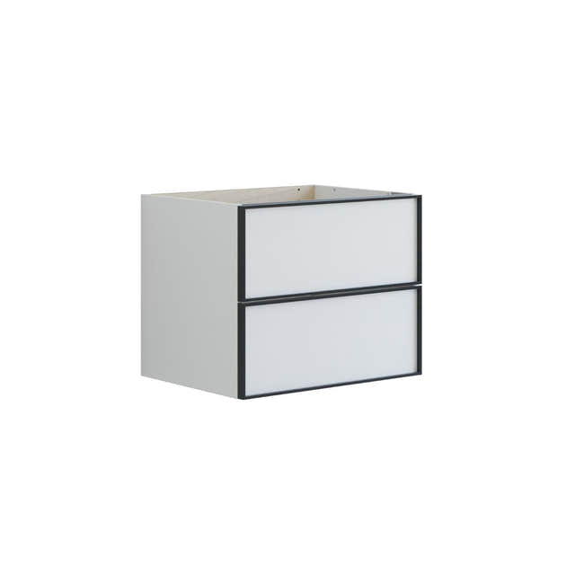 Dansani Inzo Urban Alu-ramme svart Underskap 2 skuff B60-120xH48xD44cm Hvit matt / 60cm Dansani Sideskap bad DA-U33-8010