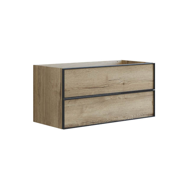 Dansani Inzo Urban Alu-ramme svart Underskap 2 skuff B60-120xH48xD44cm Natur eik / 100cm Dansani Sideskap bad DA-U35-8049