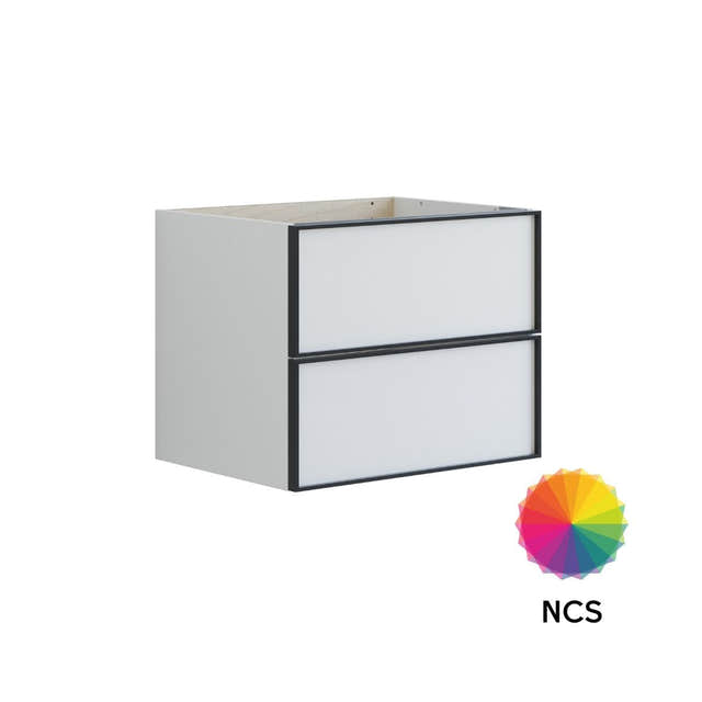 Dansani Inzo Urban Alu-ramme svart Underskap 2 skuff B60-120xH48xD44cm NCS farge / 60cm Dansani Sideskap bad DA-U33-8099