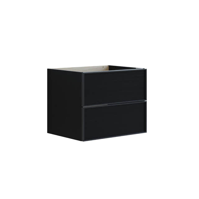 Dansani Inzo Urban Alu-ramme svart Underskap 2 skuff B60-120xH48xD44cm Svart eik / 60cm Dansani Sideskap bad DA-U33-8050