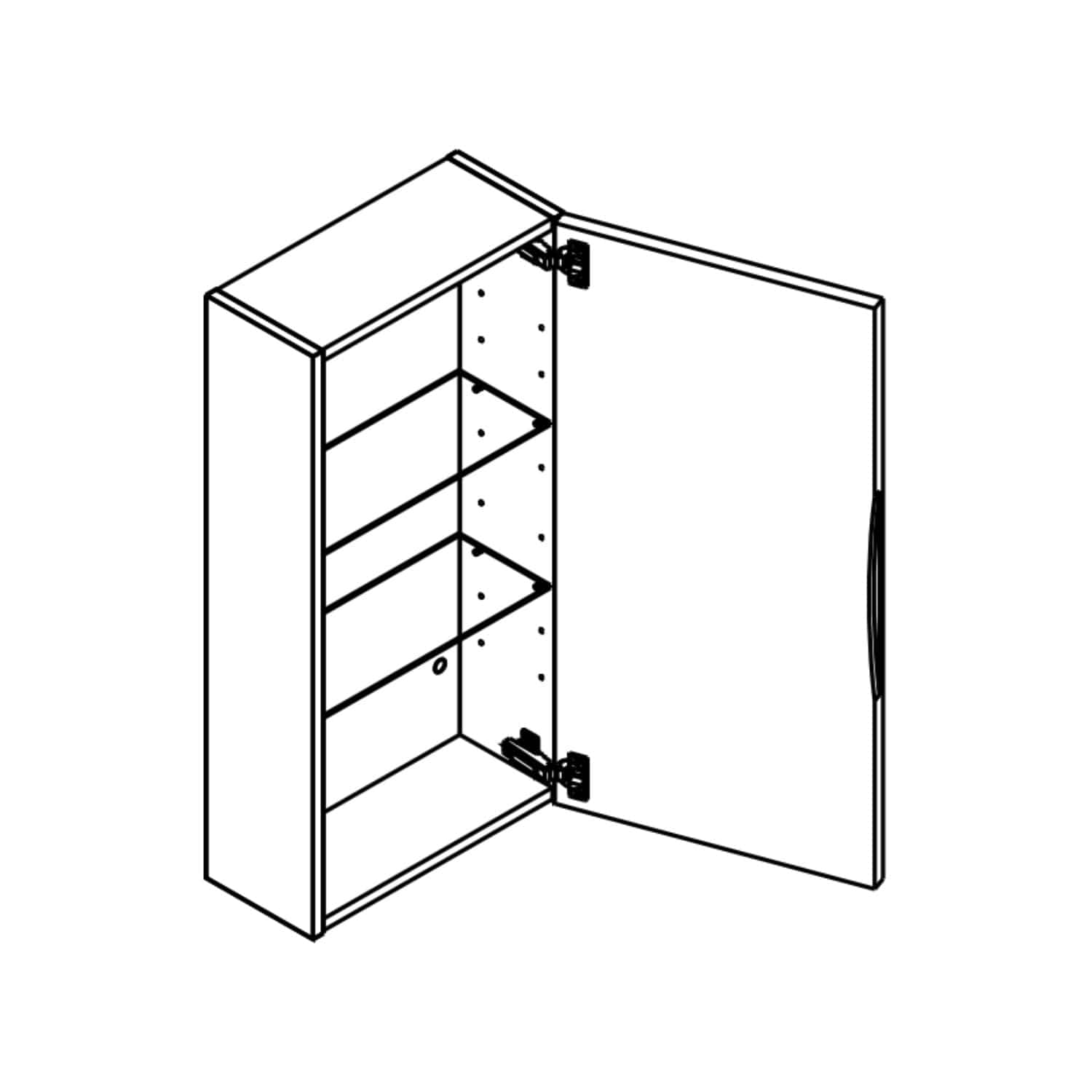 Dansani Inzo Urban Integrert Overskap 1 dør B40xH80xD19cm Dansani Sideskap bad