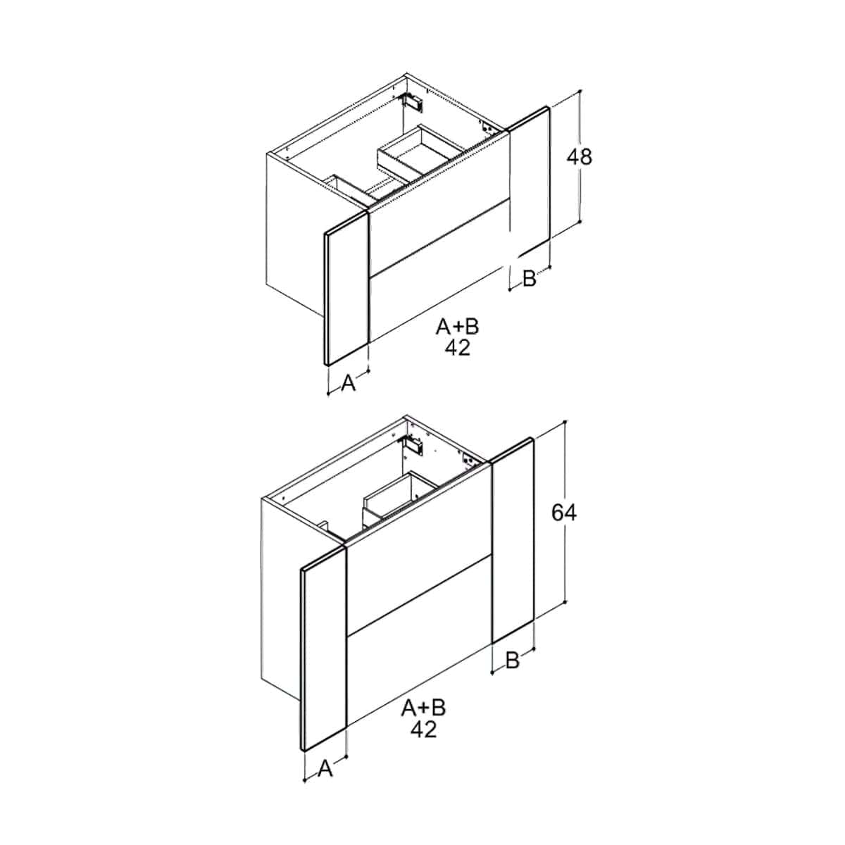 Dansani Inzo Utforing H48-64xB17,1xD1,8cm Dansani Tilbehør baderomsinnredning