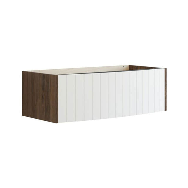 Dansani Inzo Vintage Rillet Servantskap 1 skuff - Buet Brun eik/hvit matt / 100cm Dansani Servantskap DA-R03-4015
